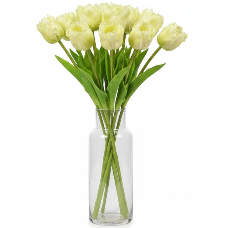 WHITE TULIP 38CM LIFE-LIKE SPRING DECORATION