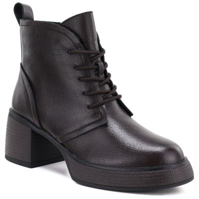 S.Barski Stivali leather ankle on platform, insulated, D&A S.Barski