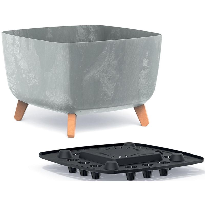 GRACIA SQUARE CONCRETE EFFECT FLOWER POT 39x39CM