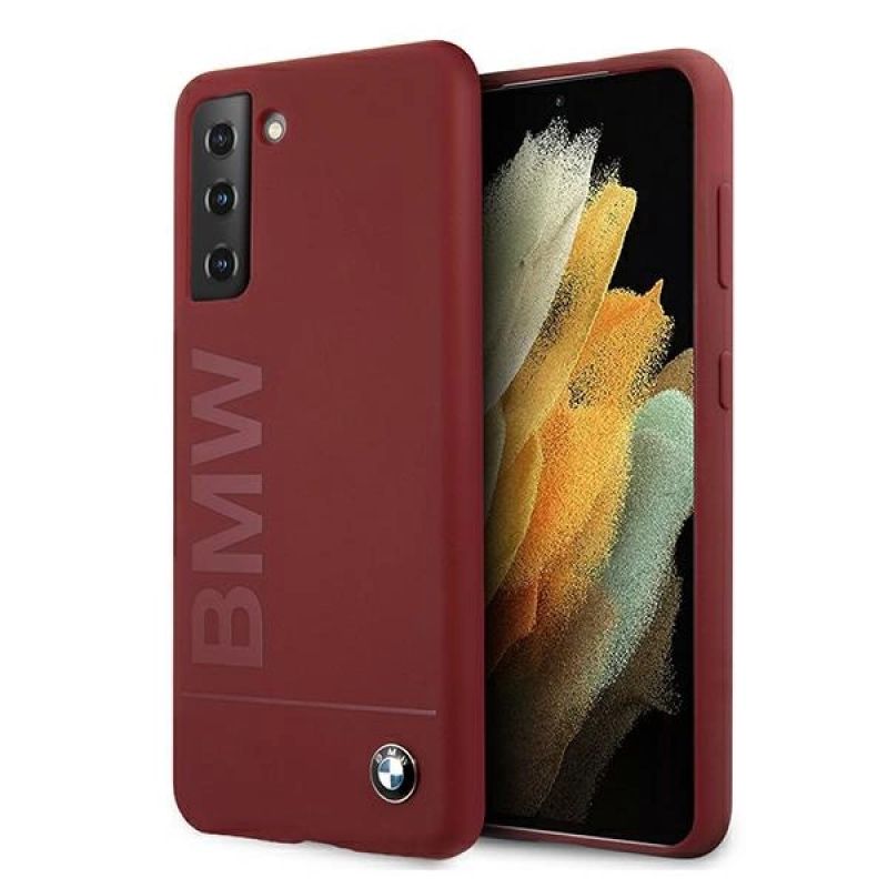 BMW Silicone Signature Logo Case for Samsung Galaxy S21+ - Red