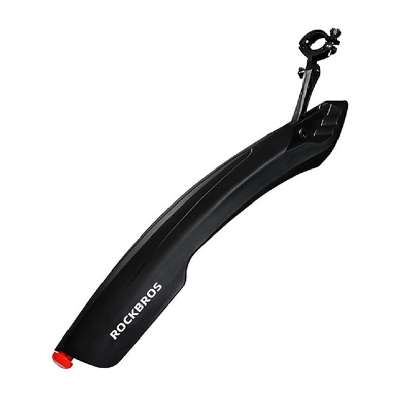 Rockbros DNB8001BK Mudguard with Red LED Light - Black
