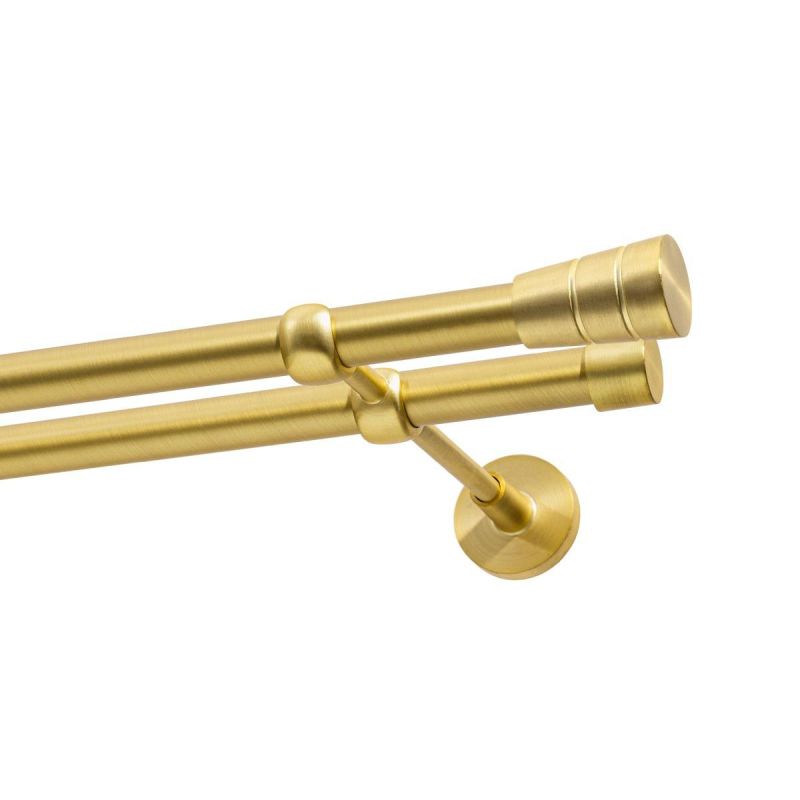 Double Curtain Rod Ø 19 mm Satin Brass 400 cm Stożek Kowalski