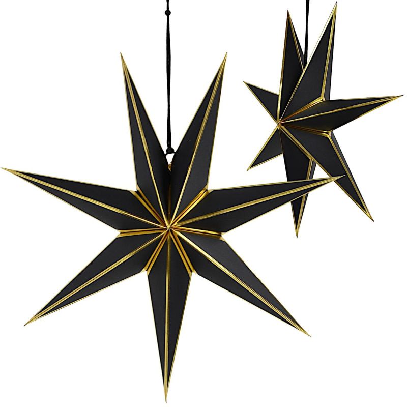 60 CM BLACK PAPER STAR DECORATION SASKA GIFT & DECOR