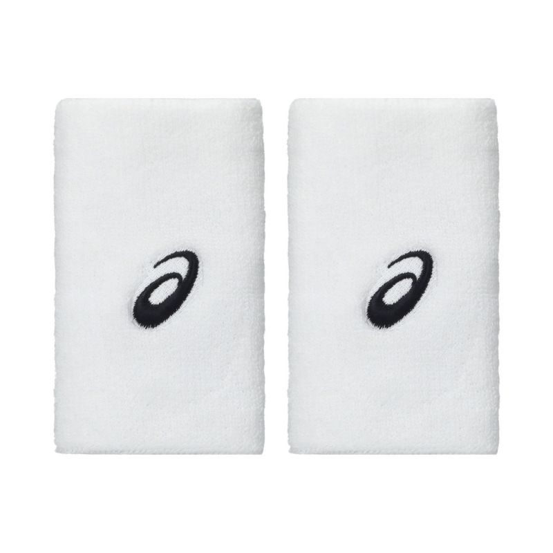 Asics Wrist Band Long Wristband, 2 pcs, white, 3043A142 100
