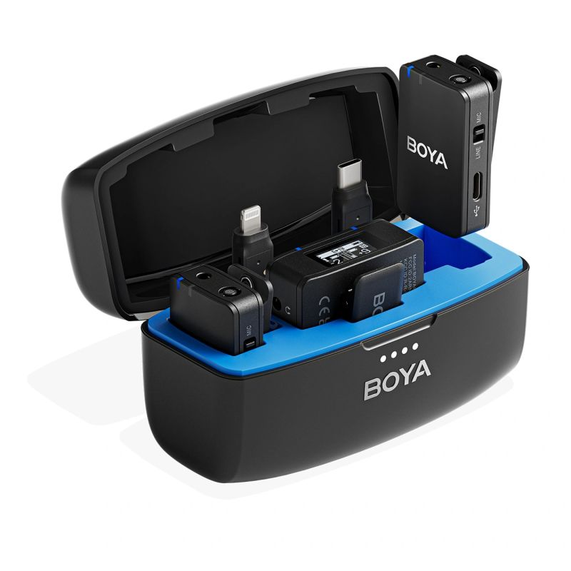 BOYA BOYAMIC 2-02 Wireless Lavalier Microphones 2.4 GHz - Black