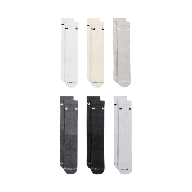 Nike Everyday Elevated Socks 6 Pairs Gray, Cream HQ8021 904 35-37.5