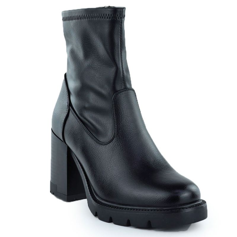 Black Women's Block Heel Ankle Boots Potocki 12419
