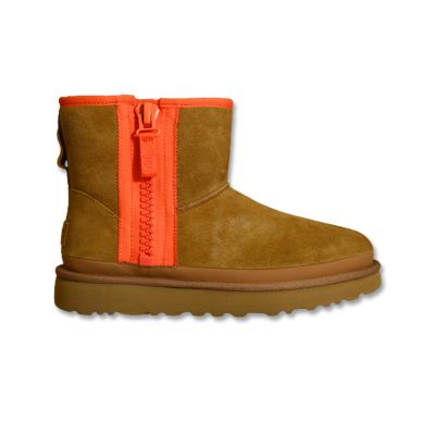 Ugg Stivali Classic Mini Zipper Tape Logo Chestnut Snow