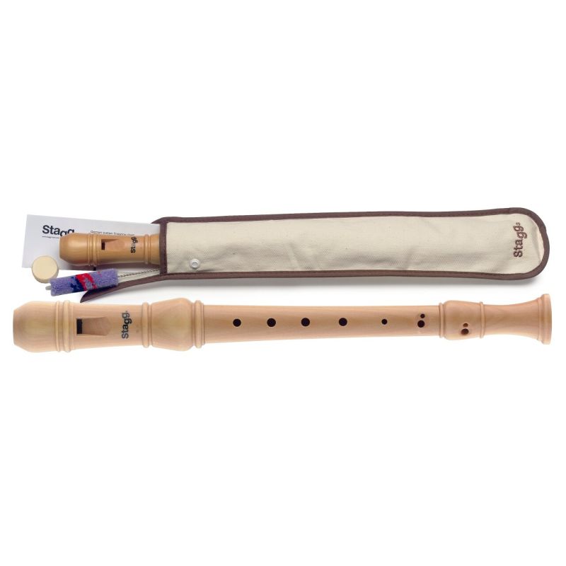 Stagg REC3 GER - maple recorder with case