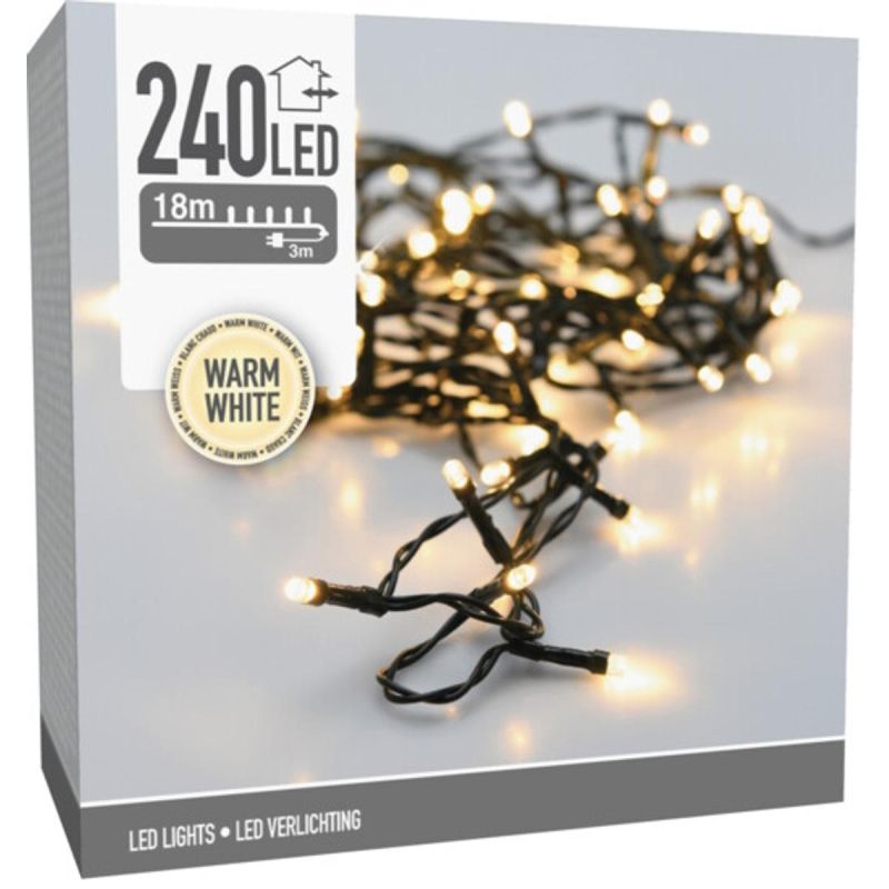 CHRISTMAS TREE LIGHTS LIGHT CHAIN 240 LED WARM WHITE