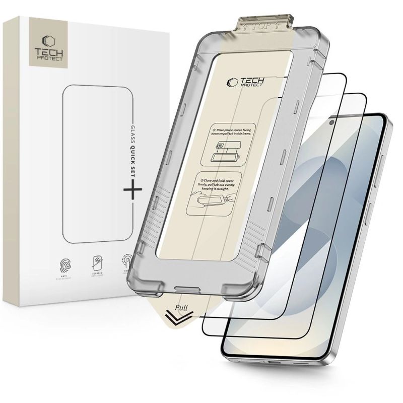 Tech-Protect Quick Set+ 2-Pack Tempered Glass for Samsung Galaxy S26+ - Black