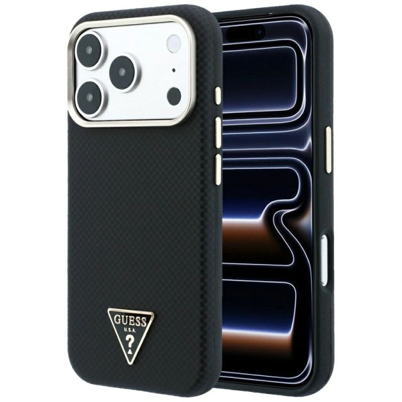 Guess Kevlar Triangle Logo MagSafe Case for iPhone 18 Pro Max / 17 Pro Max - Black