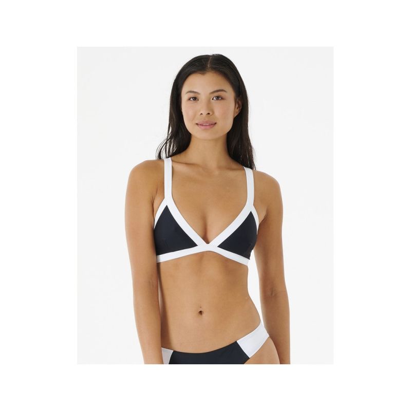 RIP CURL Mirage Colour Block Tri Bikini Top, Black