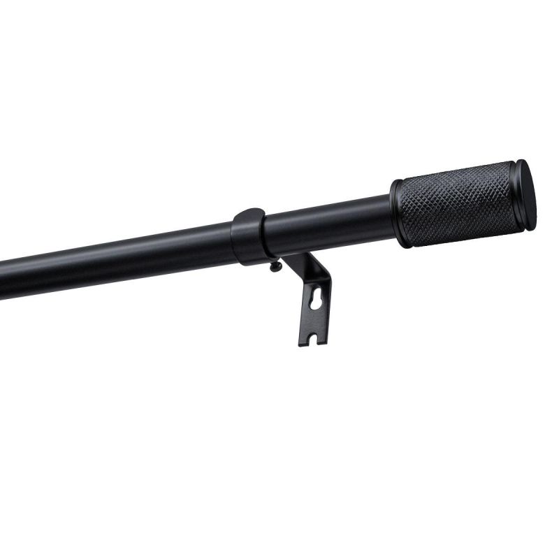 Adjustable Single Curtain Rod Ø 19 mm GAMA Black 140–220 cm KOWALSKI