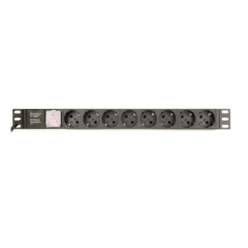 GEMBIRD 19" Rack Power Strip PDU EG-PDU-014-C14 1U, 10 A, 8 x SCHUKO, C14 Plug, 3 m Cable