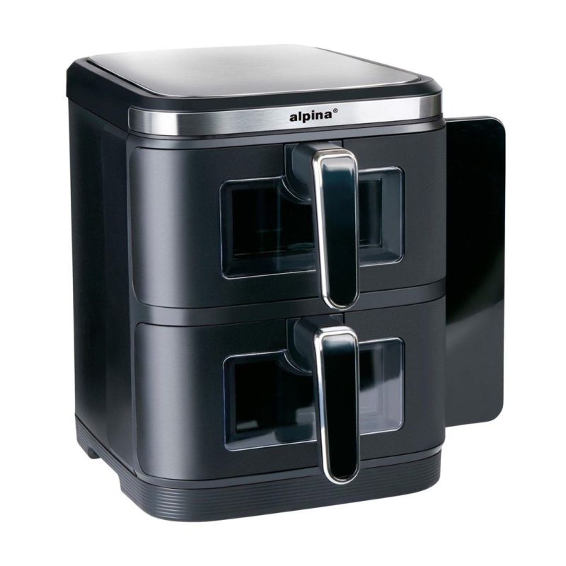 ALPINA Air Fryer 2 x 5.5 L, 2800 W, Black