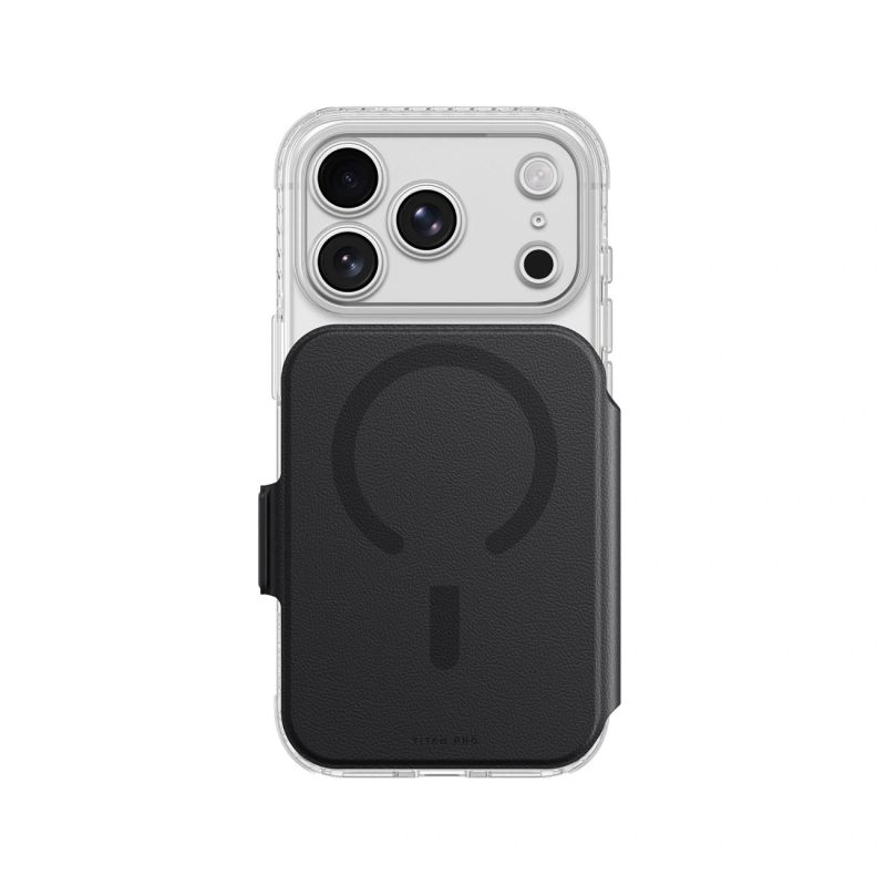AmazingThing Titan Pro Lens Flip Set iPhone 18 Pro Max Case with Wallet, MagSafe Compatible - Black