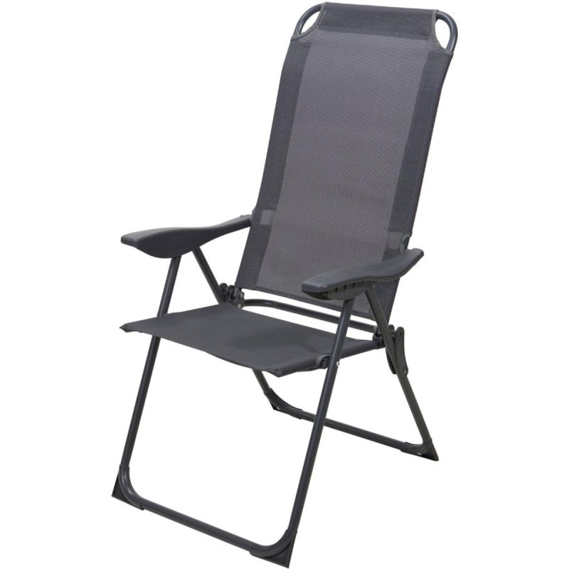 Folding Graphite Camping Chair with Armrests REDCLIFFS