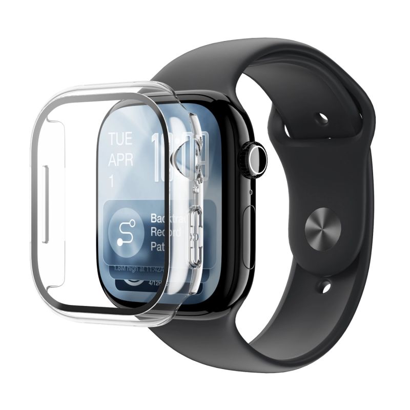 AmazingThing Radix Glass Screen Protector with Case for Apple Watch Series 11 42mm - Clear