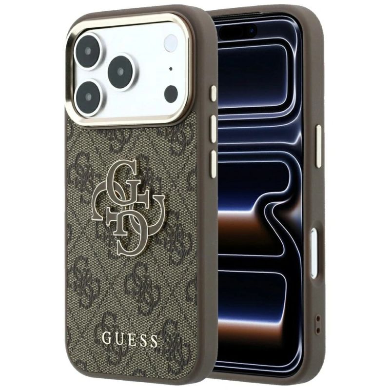 Guess 4G & Big Resin Logo Case for iPhone 17 Pro Max / 18 Pro Max - Brown