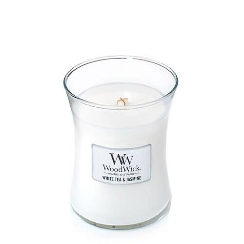 Medium candle WHITE TEA & JASMINE WOODWICK