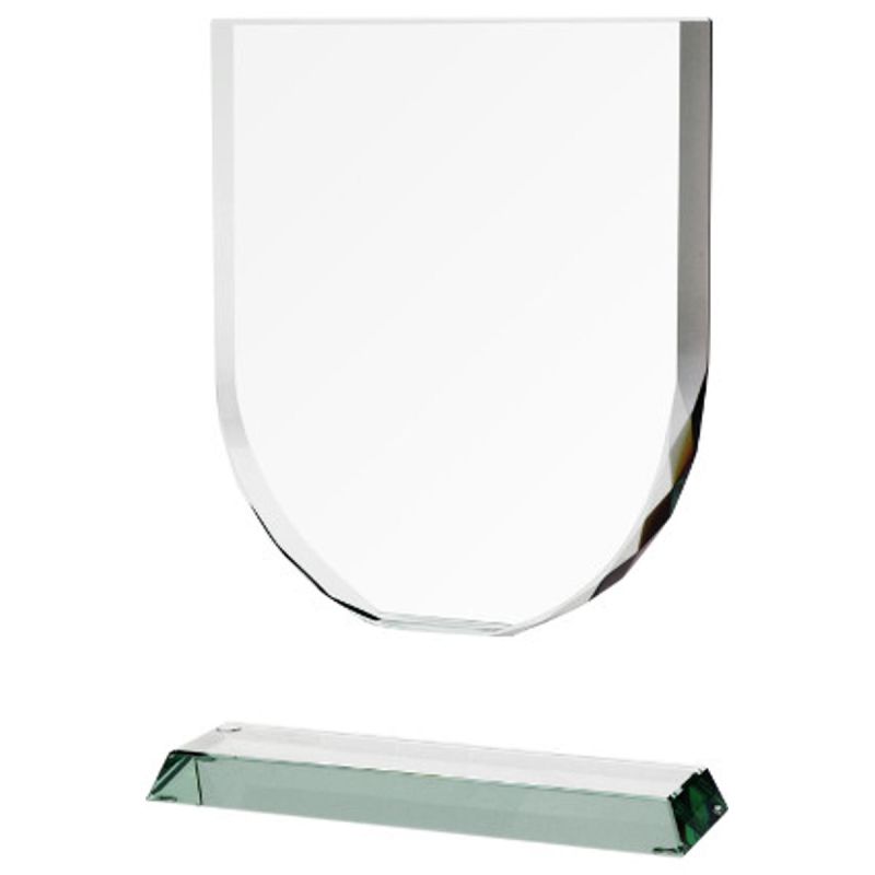 Glass trophy with a broken base