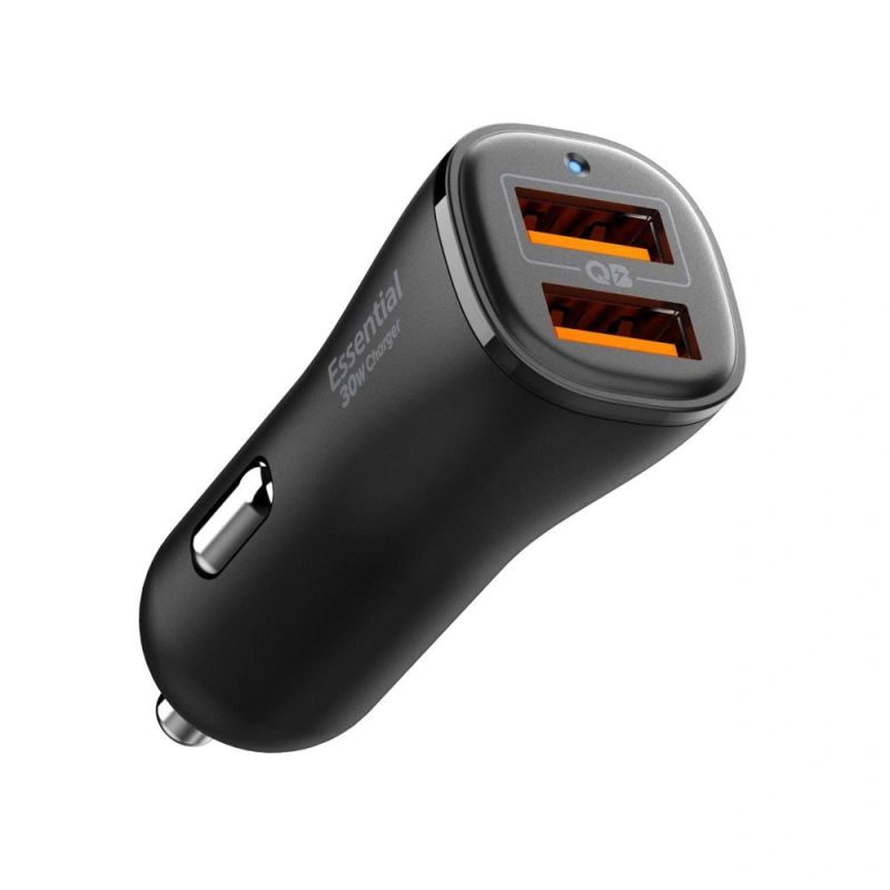 Spigen Essential EV302 30W 2-Port USB-A Car Charger - Black