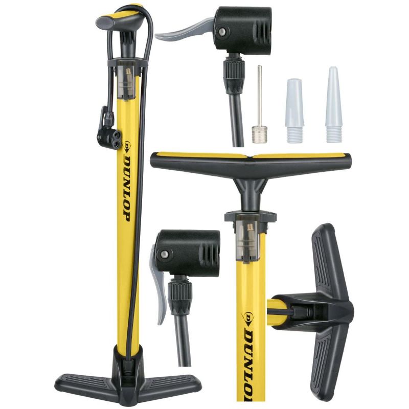 DUNLOP WORKSHOP/BICYCLE PUMP 174 PSI (12 bar) YELLOW
