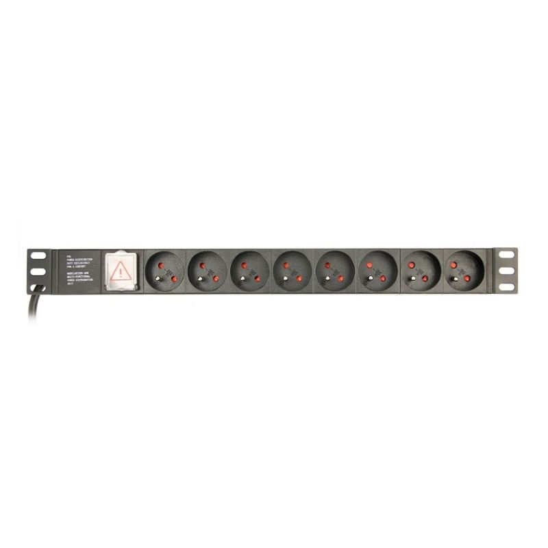 GEMBIRD 19" Rack Power Strip PDU EG-PDU-014-FC14, 1U, 16 A, 8 French Sockets, C14 Plug, 3 m Cable