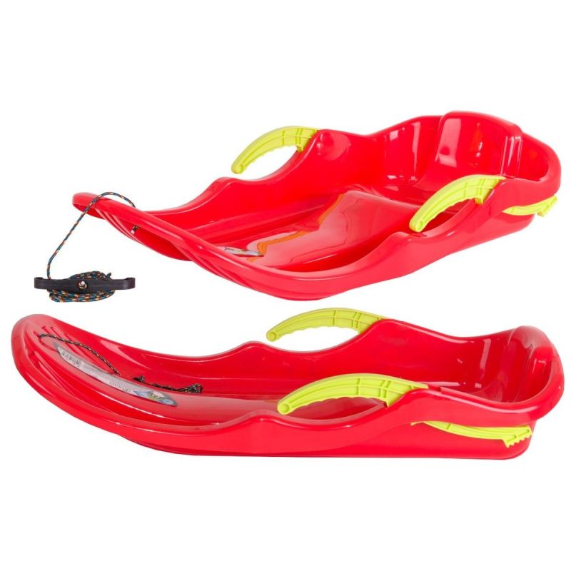 PLASTIC SLED WITH BRAKES RACE S RED