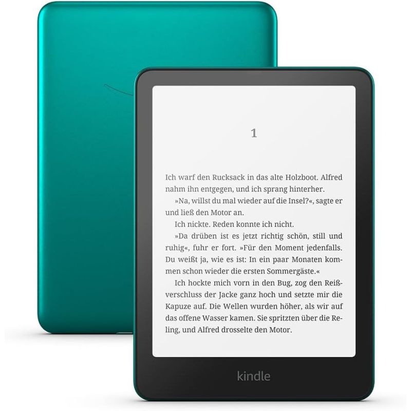 Kindle Paperwhite E-Book Reader (12th Generation) 2024, 7” glare-free, 32 GB, Wi-Fi, wireless charging (ad-free), Metallic Jade