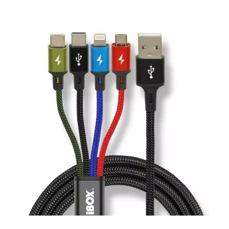 I-BOX USB CABLE 4IN1 2XUSB-C, MICROUSB, LIGHTNING