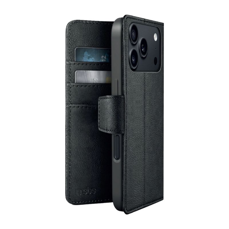 SBS Wallet Classic Mag Case for iPhone 18 Pro with Wallet and Stand, MagSafe Compatible - Black