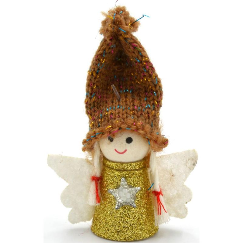 CHRISTMAS ANGEL PENDANT GOLD 7CM
