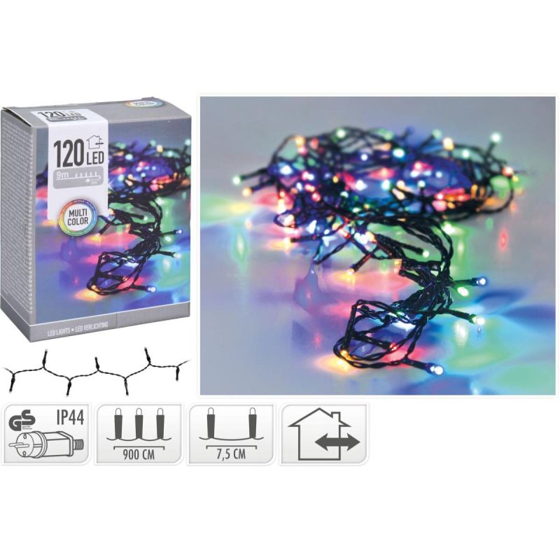 CHRISTMAS TREE LIGHTS 120 LED LIGHT CHAIN MULTICOLOR