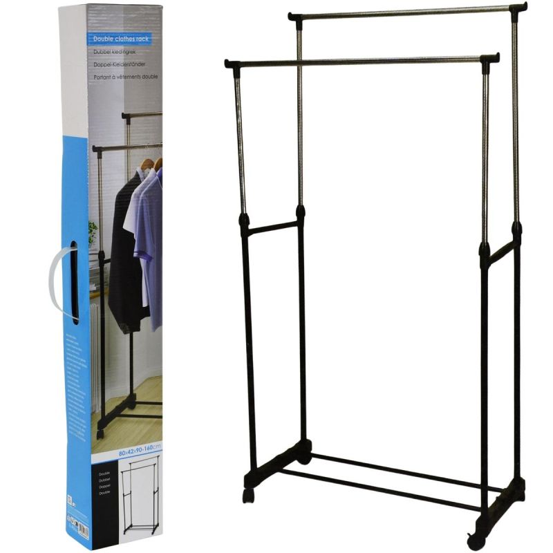 EXCELLENT HOUSEWARE DOUBLE CLOTHES HANGER 80x42x90-160CM