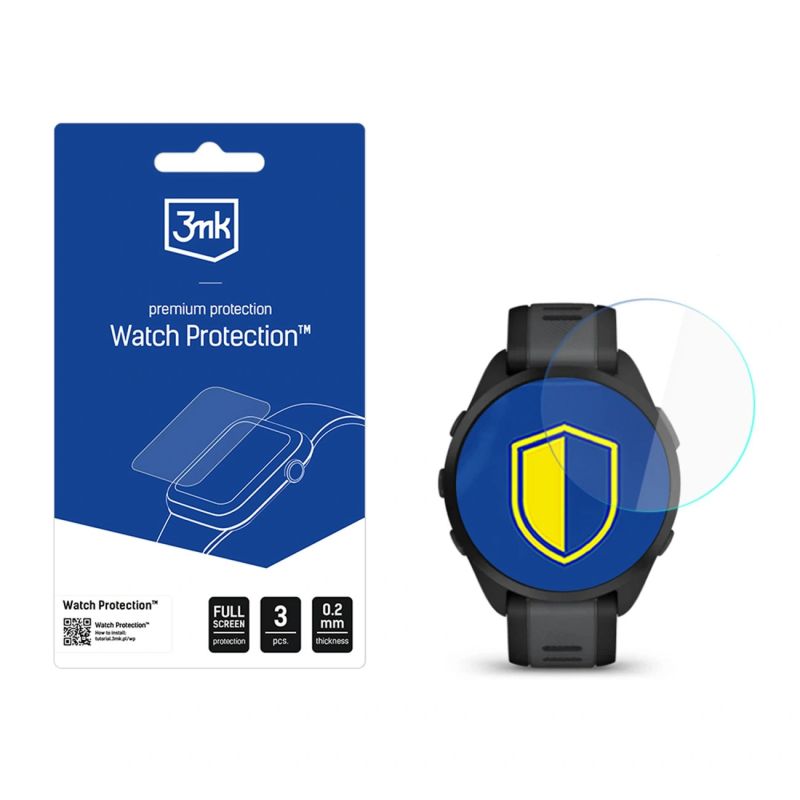 3mk Watch Protection™ hybrid glass v. FlexibleGlass Lite on Garmin Forerunner 165