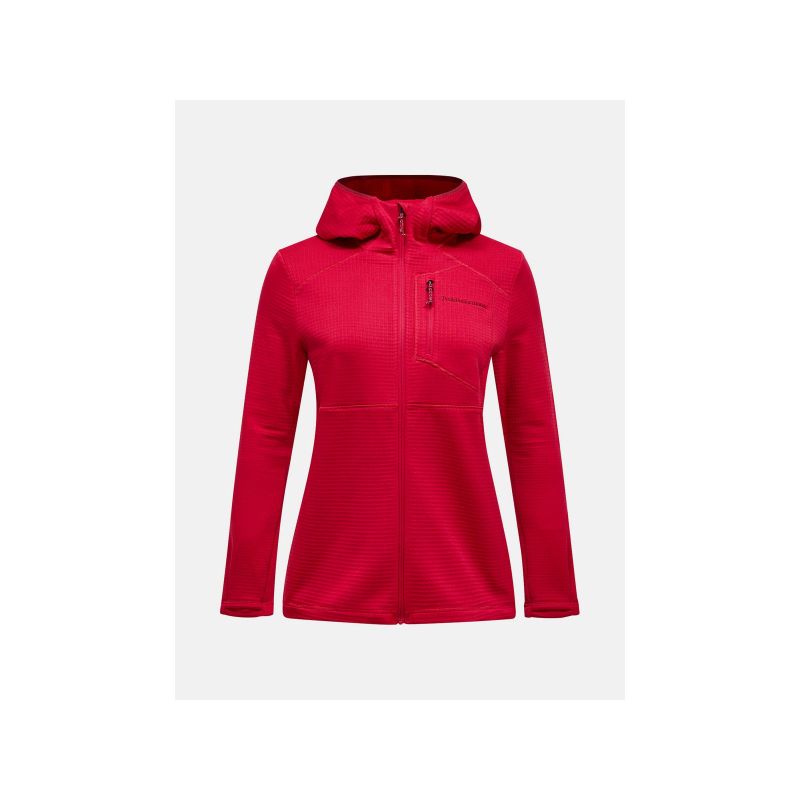 PEAK PERFORMANCE W Trail Polartec Zip Hood Burgundy