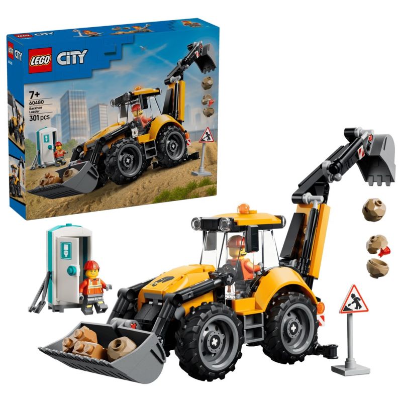 LEGO City 60480 - Yellow Backhoe Loader