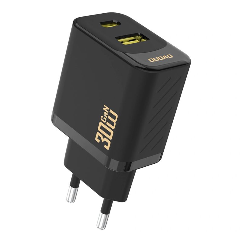 Dudao A27TEU PD 30W GaN USB-A USB-C Wall Charger - Black