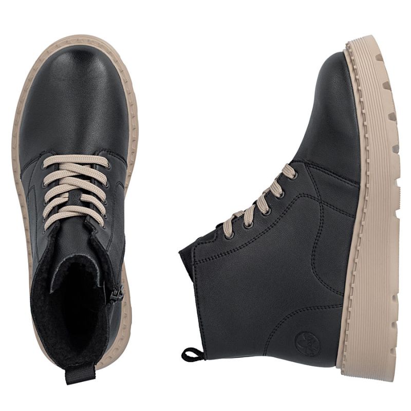 Rieker Stivali leather ankle on platform Rieker