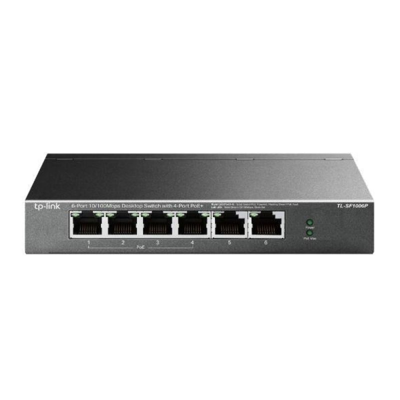 TP-Link TL-SF1006P Network Switch Unmanaged Fast Ethernet (10/100) PoE Support Black