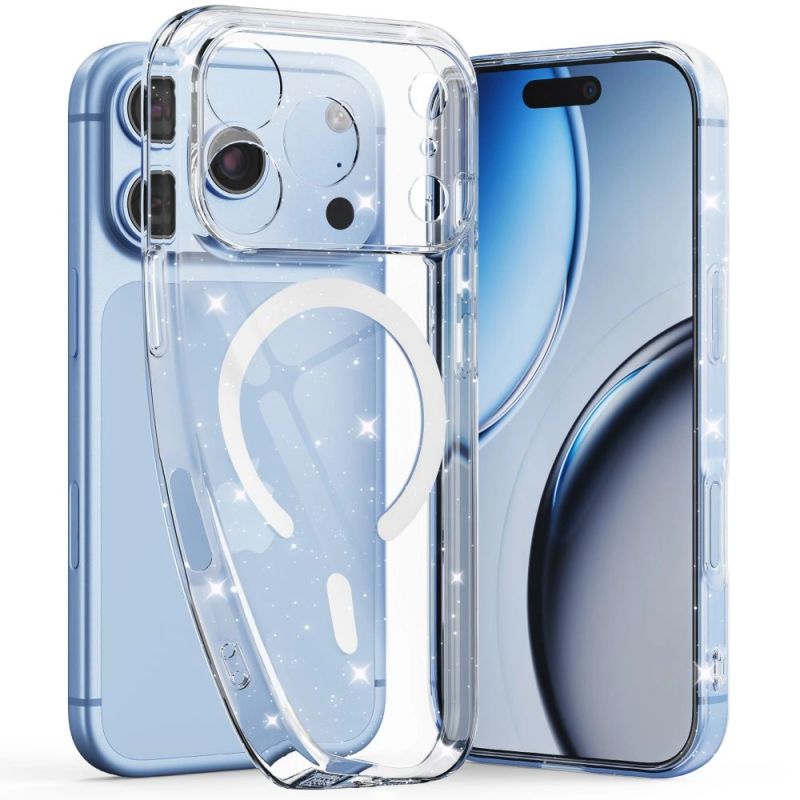 Tech-Protect FlexAir MagSafe Case for iPhone 17 Pro Max / 18 Pro Max - Clear Glitter