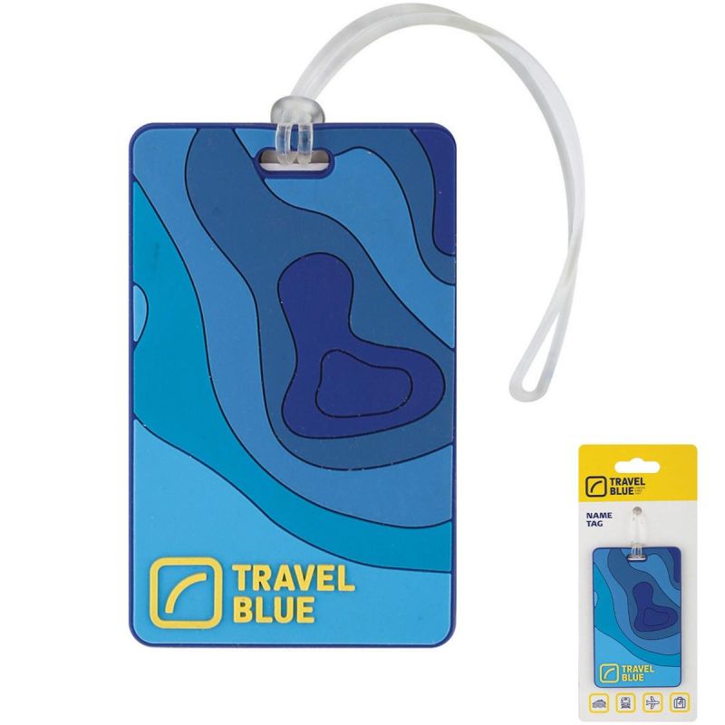 TRAVEL BLUE LUGGAGE TAG MAP