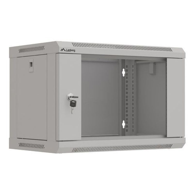 Lanberg 19" 6U 540x350 gray glass door wall-mounted rack cabinet (Flat Pack)
