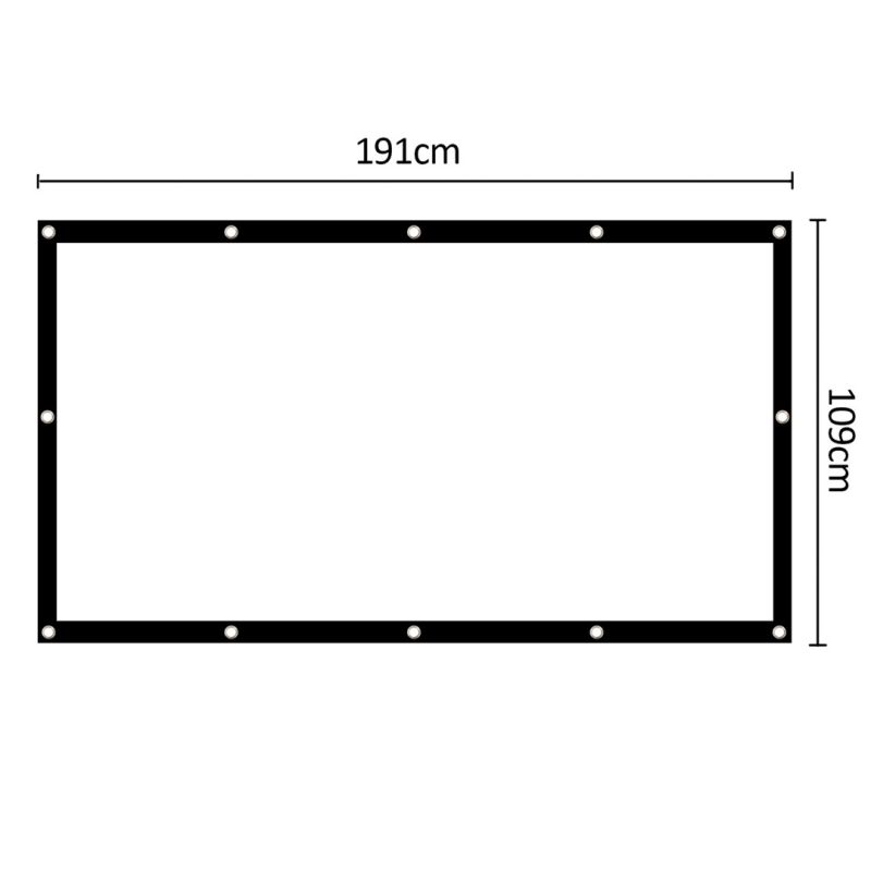MACLEAN PROJECTION SCREEN, 84", 177X99CM, 25MM BORDER 16:9, TENSION HOOKS MC-980