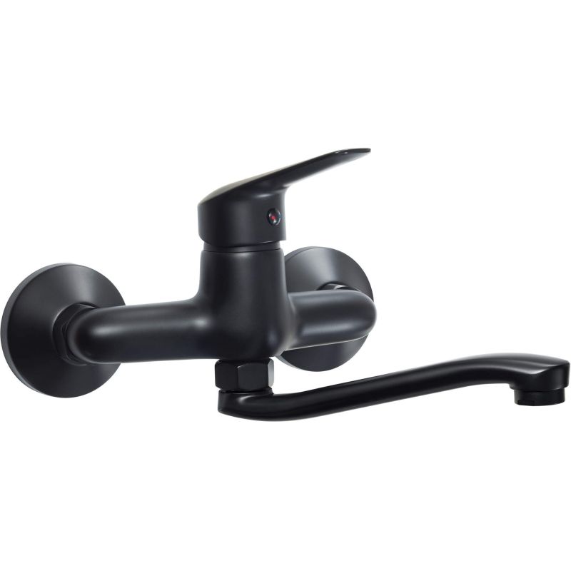 Boro nero black Deante wall-mounted washbasin tap