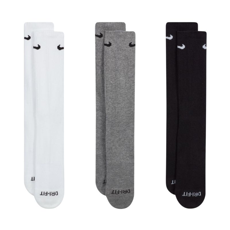 Nike Everyday Plus Cushioned Socks 3 Pairs White, Gray, Black SX6888 964