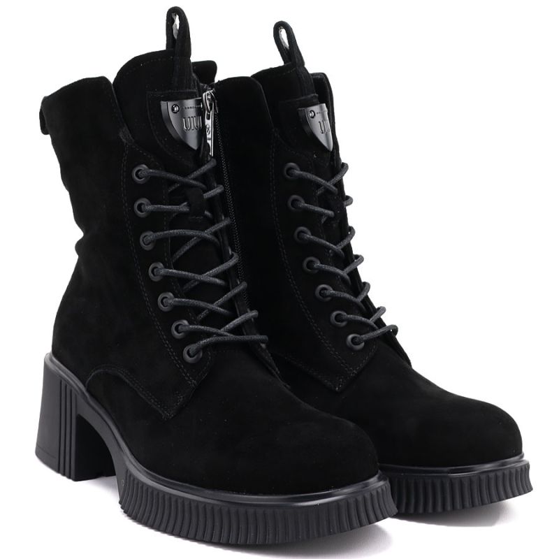 Vinceza Stivali leather ankle with block heel and platform, Vinceza