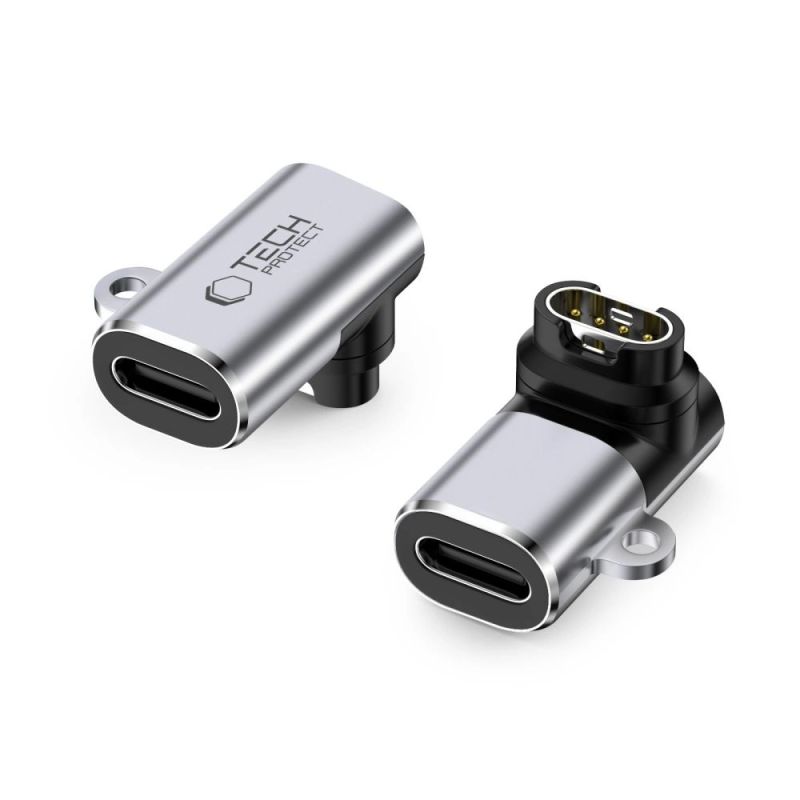 Tech-Protect Ultraboost USB-C Angle Adapter for Garmin Watch - Gray